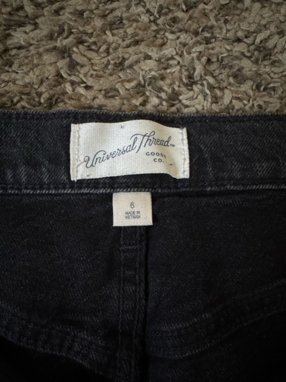 Universal Thread Black Midi Button-Front Denim Skirt - Picture 3 of 3
